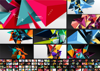 Set trendy simple triangle abstract backgrounds vector