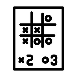 Line icon Board Game or table game Element fun and activity Vector  Illustration Tic-Tac-Toe. 24104529 Vector Art at Vecteezy