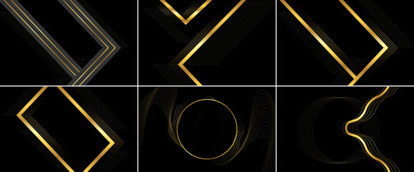 Abstract shiny color gold wave design element vector