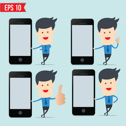 business man show blank smartphone screen vector