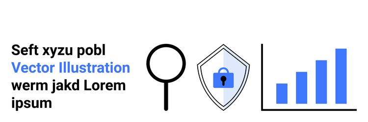 data security analysis with shield graph vector image
