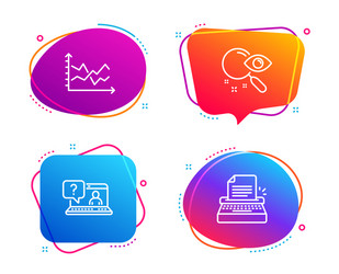 diagram chart search and faq icons set vector