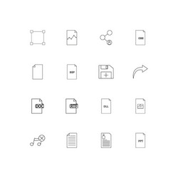 files and folders sign linear thin icons set vector image