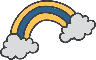 Hand drawn clouds and rainbow Royalty Free Vector Image