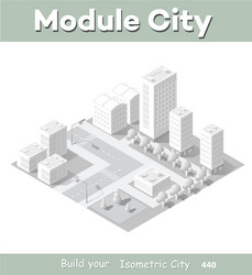 isometric module area downtown vector