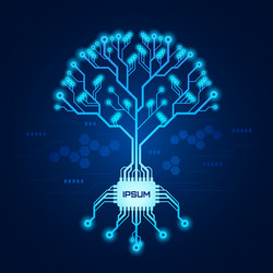 Tech Tree Circuit Board Pattern vector image