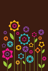 colorful decorative flowers on the dark background vector