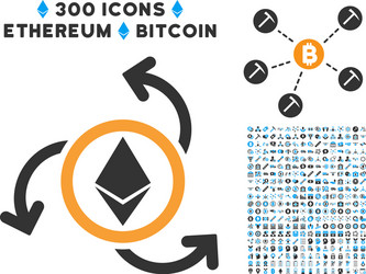 Ethereum source swirl flat icon with collection vector