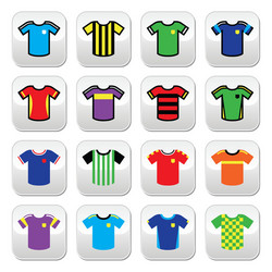 Football jerseys buttons set colour vector