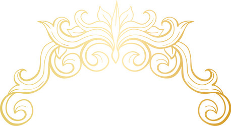 golden isolated headpiece floral decoration vector