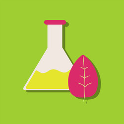 flat icon design collection lab flask with leaf vector image
