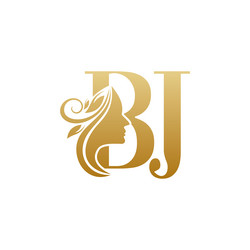 initial bj face beauty logo design templates Vector Image