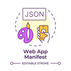 web app manifest multi color concept icon vector image