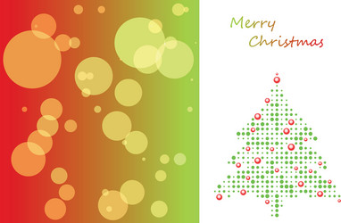 christmas card with tree of ball and background vector