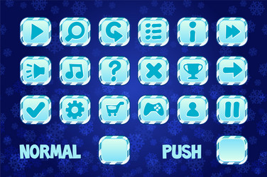 christmas square buttons for mobile or computer vector image