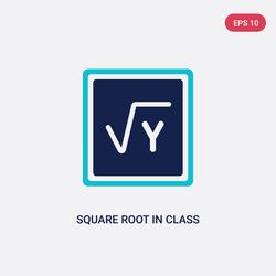 Two color square root in class icon from vector