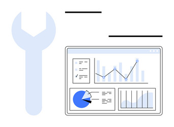 data analytics dashboard with graphs charts vector image