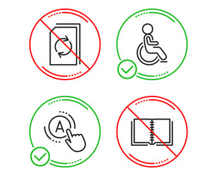 Disabled update document and ab testing icons set vector