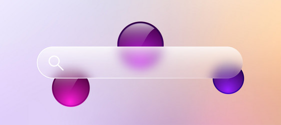 glass search bar transparent web button website vector image