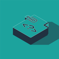 isometric php file document download button vector