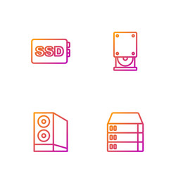 set line server data web hosting case vector image