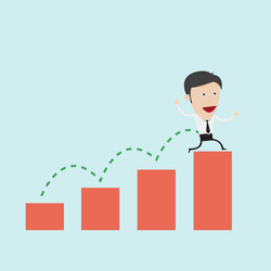 businessman jump over graph vector