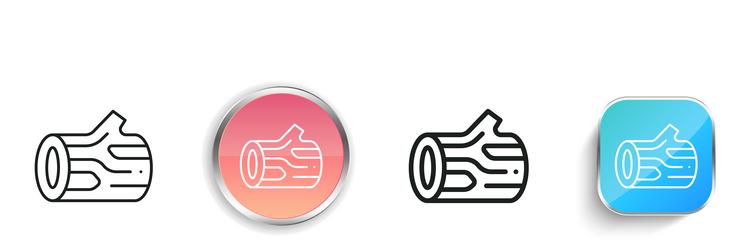 log icon thin linear regular and button style vector image