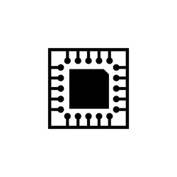 Microchip circuit board cpu flat icon vector