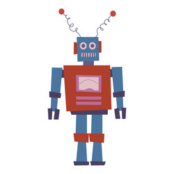 retro toy robot isolated vintage vector