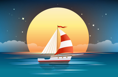 sail boat in the ocean Vector Image