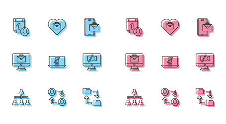 set line hierarchy organogram chart time vector image