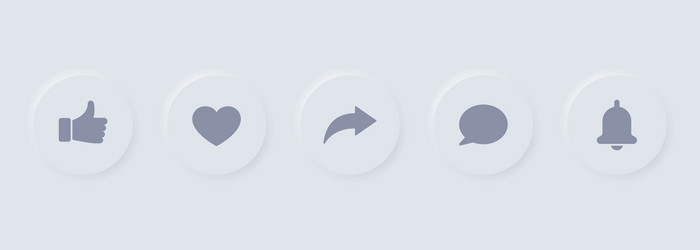 social media button in neumorphism style ui ux vector image
