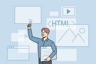 computer programming and html concept vector image