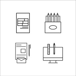 design and studio simple linear icon setsimple vector image