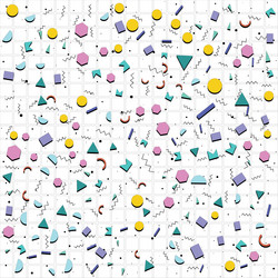 retro abstract geometric background with grid vector image