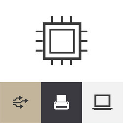 set of 4 editable computer icons includes symbols vector