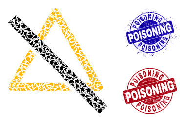 stop warnings mosaic of shards with poisoning vector image