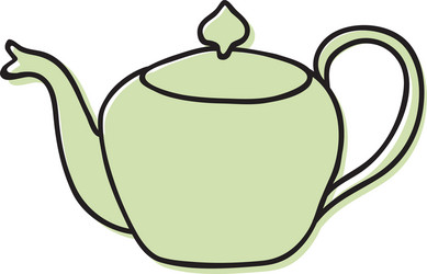 Tea pot hand drawn vector