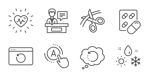 ab testing recovery data and scissors icons set vector image