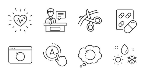 Ab testing recovery data and scissors icons set vector