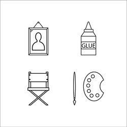 design and studio simple linear icon setsimple vector image