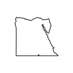 Outline simple map of egypt Royalty Free Vector Image