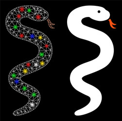 flare mesh network snake icon with spots vector image