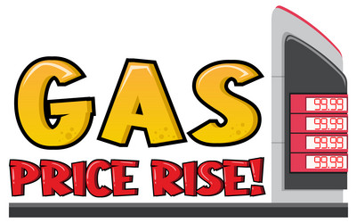 Gas price rise font logo design Royalty Free Vector Image