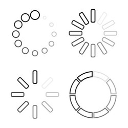 loading icons set load in linear design vector image