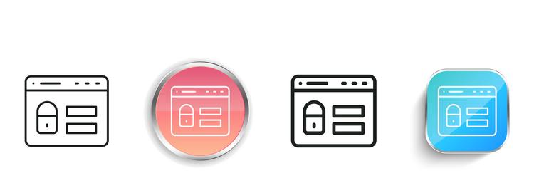 login icon thin linear regular and button style vector image
