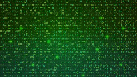 abstract green background with binary code numbers vector image