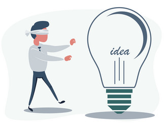 Businessman is trying to catch a light bulb vector