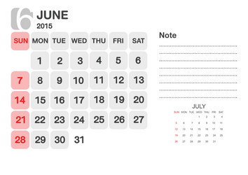 calendar june 2015 vector