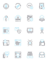 data analytics linear icons set insights vector image